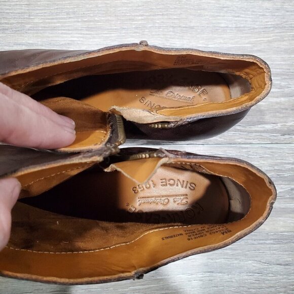 Kork Ease Women's Natalya Wedge Ankle Boots Leather Side Zip Round Toe Brown 8M - Picture 11 of 14